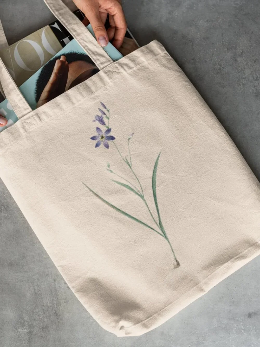 Ixia Vintage Floral Print Graphic Canvas Tote Bag